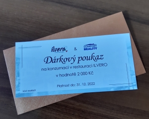 Předání poukazu do restaurace ILVERO